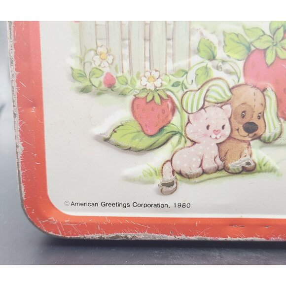 Aladdin Strawberry Shortcake Collectible Metal Lunch Box Tin & Thermos 1980 VTG - Picture 9 of 16